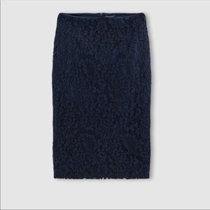 NWOT Le Redout Atelier navy lace pencil skirt